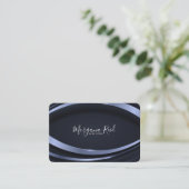 独自の青い円形デザインの作成 名刺 (スタンド正面)