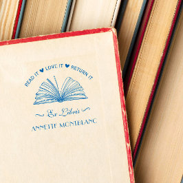 独自の青い名前をカスタムするEx Librisブックの作成 セルフインキングスタンプ