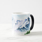 独自の青い山の鹿を作成 モーフィングマグカップ (正面右)