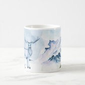 独自の青い山の鹿を作成 モーフィングマグカップ (中央)