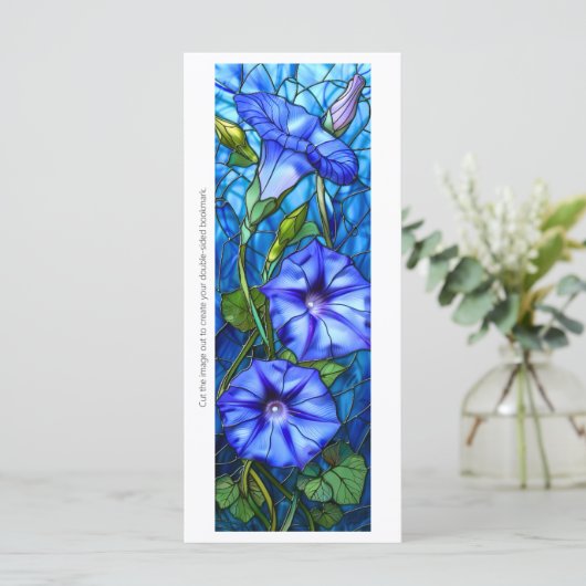 独自の青い朝顔ブックマークカードを作成する (スタンド正面)