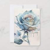 独自の青い水のカラーバラを作成 出欠カード (裏面)