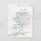 独自の青い水のカラーバラを作成 出欠カード (正面)