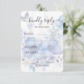 独自の青い水色の蝶の花を作成 出欠カード (スタンド正面)