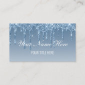 独自の青い滴りグリッターの作成 名刺 (正面)