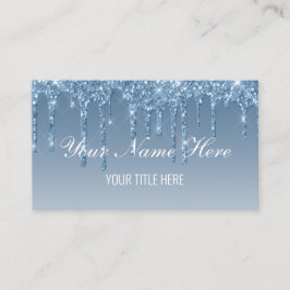 独自の青い滴りグリッターの作成 名刺