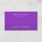 独自の青い紫モダンの平エレガント野を作成する 名刺 (正面)