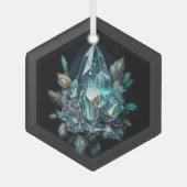 独自の青い結晶を作成する ガラスオーナメント (正面)