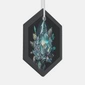 独自の青い結晶を作成する ガラスオーナメント (正面右)