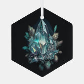 独自の青い結晶を作成する ガラスオーナメント (裏面)