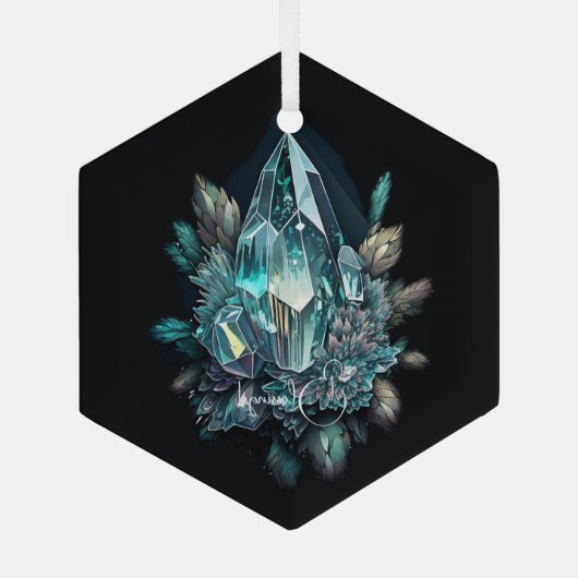 独自の青い結晶を作成する ガラスオーナメント (裏面)