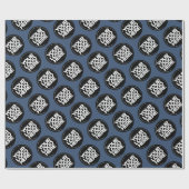 独自の青い繰り返しロゴの背景を作成する ラッピングペーパー (フラット)