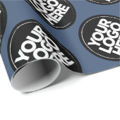 独自の青い繰り返しロゴの背景を作成する ラッピングペーパー (ロールコーナー)