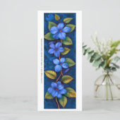 独自の青い花の絵を描しおりカードを作成する (スタンド正面)