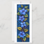 独自の青い花の絵を描しおりカードを作成する (正面)