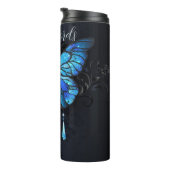 独自の青い蝶と結晶を作成 タンブラー (回転右)