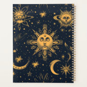 独自の青い金ゴールド天月と星を作成 プランナー手帳 (裏面)