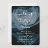 独自の青いX線の花を作成結婚する 招待状 (正面)