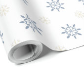 独自の青と金ゴールドの雪片を作成 ラッピングペーパー (ロールコーナー)