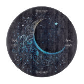 独自の青と金ゴールドを作成Filigree Moon Dale カッティングボード (正面)