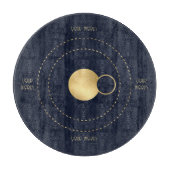独自の青と金ゴールド天体を作成 カッティングボード (正面)