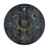 独自の青と金ゴールド月面を作成 カッティングボード (正面)