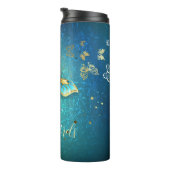 独自の青と金ゴールド蝶を作成 タンブラー (回転右)