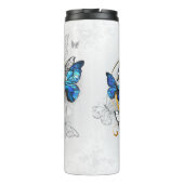 独自の青と金ゴールド蝶ハートの作成 タンブラー (裏面)