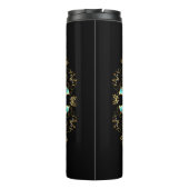 独自の青と金ゴールド蝶マンダラを作成 タンブラー (裏面)