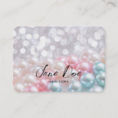 独自の青カスタムとピンクの真珠を作成 名刺 (正面)