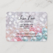 独自の青カスタムとピンクの真珠を作成 名刺 (裏面)