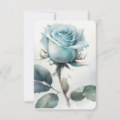 独自の青独身の水色バラの作成 出欠カード (裏面)
