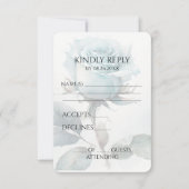 独自の青独身の水色バラの作成 出欠カード (正面)