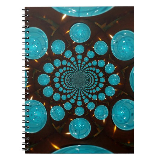 独自の青色光源を作成万華鏡のように千変万化するパターン ノートブック (正面)