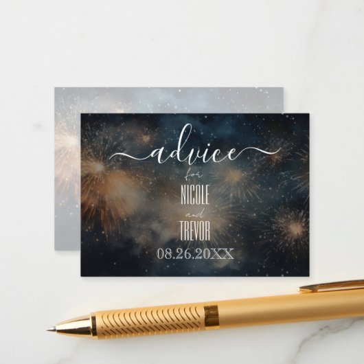 独自の青黄色の花火を作成する アドバイスカード (正面/裏面インサイチュ)