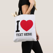 独自の面白い "I love "を作成 トートバッグ (クローズアップ)
