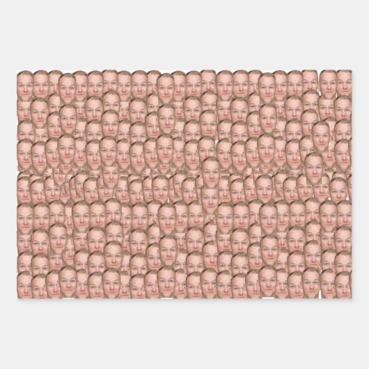 独自の顔カスタム写真を作成おもしろいする ラッピングペーパーシート (正面3)