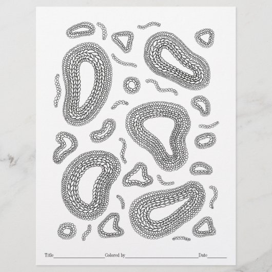 独自の顕微鏡編み物のカラーリングページに色を付ける (正面)