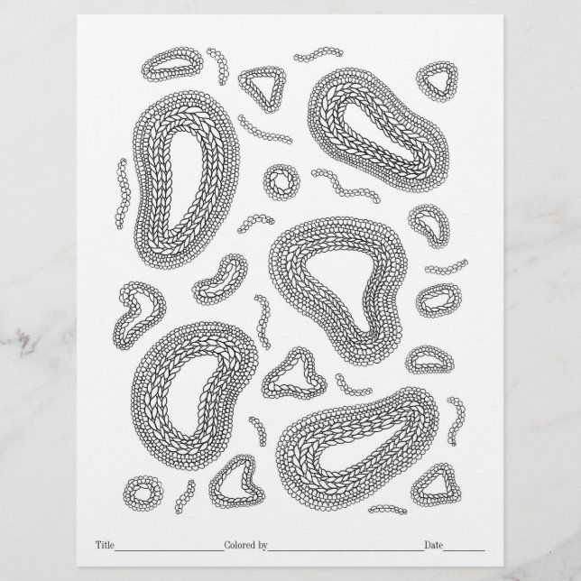 独自の顕微鏡編み物のカラーリングページに色を付ける (正面)