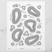 独自の顕微鏡編み物のカラーリングページに色を付ける (裏面)