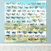 独自の飛行機風刺画を作成する キャンバスプリント (インサイチュ (ウッドフロア))