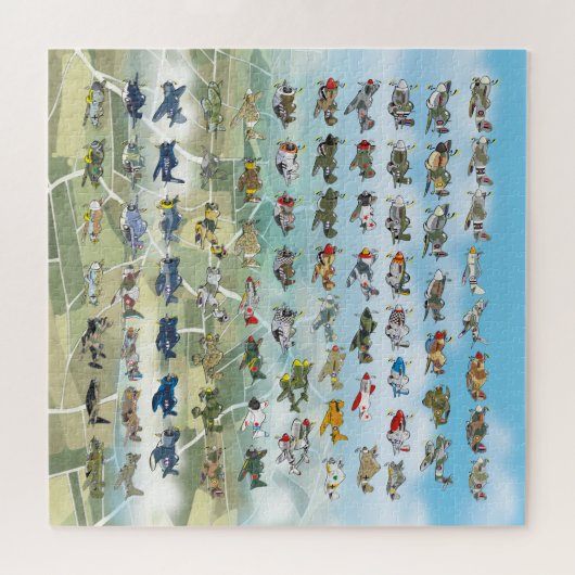 独自の飛行機風刺画を作成する ジグソーパズル (横)