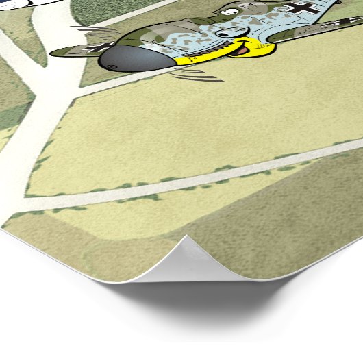 独自の飛行機風刺画を作成する ポスター (角)