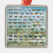 独自の飛行機風刺画を作成する メタルオーナメント (正面)