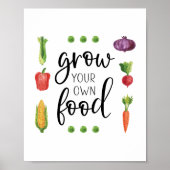 独自の食用水色の庭園野菜を育てる ポスター (正面)