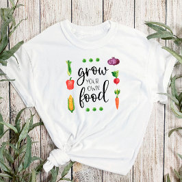 独自の食用水色の庭園野菜を育てる Tシャツ