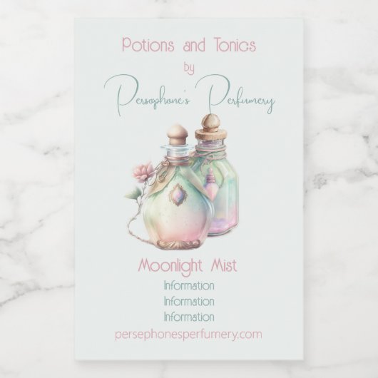 独自の香水ボトル ワインラベル (シングルラベル)