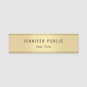 独自の魅力的な金ゴールドルックテンプレート 名札