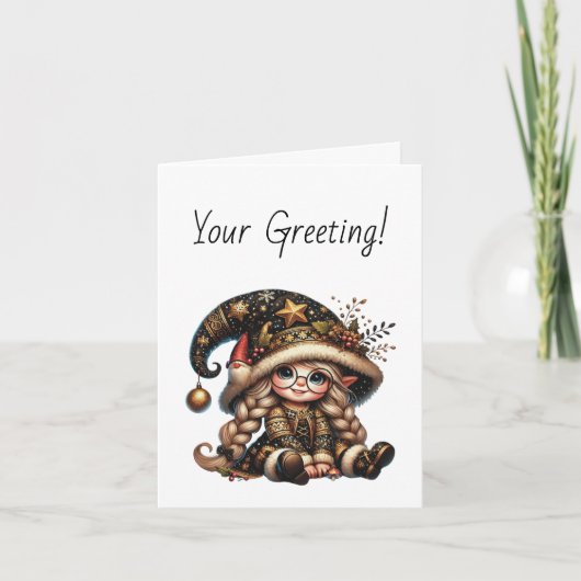 独自の魔法のクリスマス格言の作成 シーズンカード (正面)