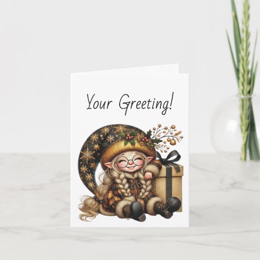 独自の魔法のクリスマス格言ギフトの作成 シーズンカード (正面)